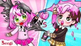 ANYA x DAMIAN Play Pink Vs Black Challenge - Spy x Family 2 | Color Swap | Seegi Channel