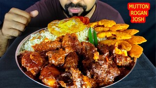 KASHMIRI MUTTON ROGAN JOSH, BERESTA PULAO, EGG POACH, PUMPKIN PAKODA and SALAD ASMR MUKBANG EATING |