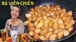 BÒ VIÊN CHIÊN thơm ngon chấm NƯỚC SỐT thần thánh với bí quyết riêng - Ty Thy Vlog Gỏi đu đủ