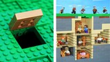 Building A LEGO Minecraft Secret Base To Protect Villagers -  Lego Stop Motion | Minecraft Animation
