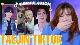 TAEJIN TIKTOK COMPILATION REACTION | BTS V & JIN REACTION