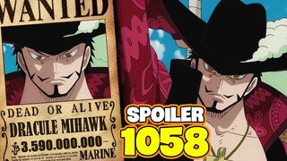 Spoiler One Piece Chap 1058 - Tiền truy nã Luffy THẤP HƠN Mihawk! Buggy là TỨ HOÀNG bị LỖI!