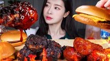 【Korean Food Broadcast】Abnormal Spicy Fried Chicken, Spicy Roasted Chicken, Cheeseburger