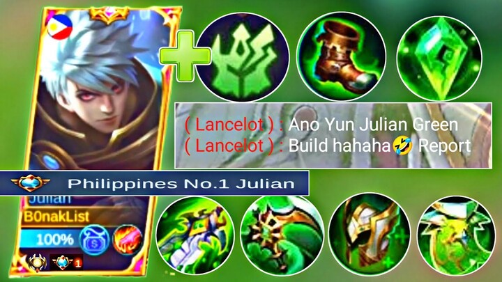 JULIAN SUPREME + GREEN BUILD | LANCELOT LAUGH🤣 AT MY BUILD | JULIAN SUPREME MLBB