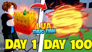 Zeno Thử Thách 100 Ngày Thức Tỉnh Trái Lửa, Thiêu Dụi Blox Fruit (Level 1 to 1500 in Roblox)