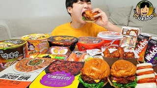 ASMR MUKBANG 편의점 핵불닭 미니!! 떡볶이 & 핫도그 & 김밥 FIRE Noodle & HOT DOG & GIMBAP EATING SOUND!