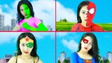 She-Hulk, Spider-Girl With All Superheroes Transformations Vs Siren Head - BigGreenTV