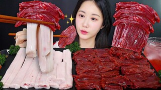 [ONHWA] Suara mengunyah sumsum tulang sapi dan daging sapi mentah!