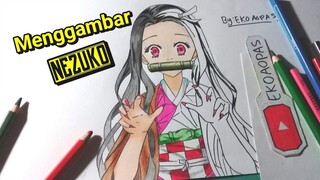 Menggambar nezuko kamado | speed drawing nezuko kamado