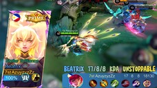 Beatrix 17/8/8 KDA Unstoppable 🔥🔥 | The Best Gameplay Beatrix, Best Build and Emblem Beatrix