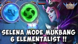 COMBO 6 MAGE 6 ELEMENTALIST !! SELENA MODE MUKBANG !! META MAGIC CHESS MOBILE LEGENDS !!