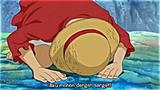 Demi menyelamatkan sanji Luffy rela bersujud