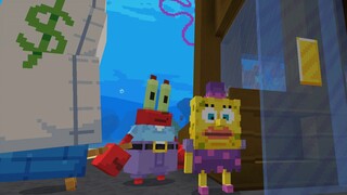 Minecraft SpongeBob SquarePants dlc Krusty Krab vs. Cá cơm! Tôi có vô số bánh mì kẹp thịt bí mật! Bì