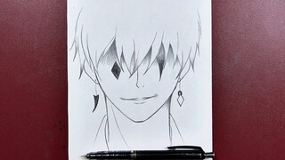 Easy sketch | how to draw anime joker boy easy step-by-step