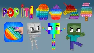 Monster School : Zombie and friends share with each other. Pop it challenge - MINECRAFT ANIMATION