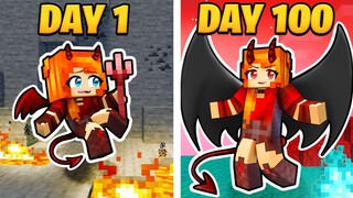 I Survived 100 DAYS As A DEMON in Minecraft!