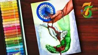 Independence Day Special Drawing |🧡🤍💚 Independence Day Drawing | Step by Step | Oil Pastel 75🇮🇳