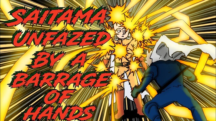 Saitama is Unvexed by Flash' Barrage of Hand Techniques  |  OPM Webcomic Chapter 113