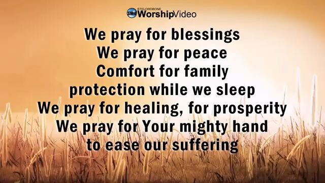 we pray for blessings