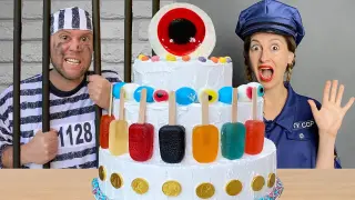 Mukbang Giant Eyeball Jelly Cake 하이유의 대왕 눈알 젤리 케이크 먹방! Escaping from a Candy Jail | Hubabu