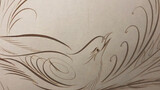 [Calligraphy]A bird and a Bunch of Grass|Offhand Flourishing
