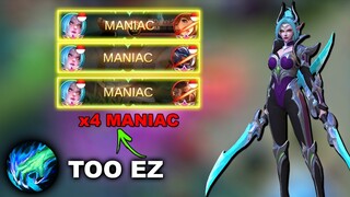 REVAMP KARINA x4 MANIAC IS TOO EZ | MOBILE LEGENDS