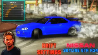 Drift Settings For Nissan Skyline GTR R34 Car Parking Multiplayer Update 4.8.3