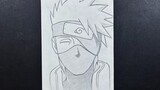 Anime sketch || How to draw kakashi hatake step-by-step