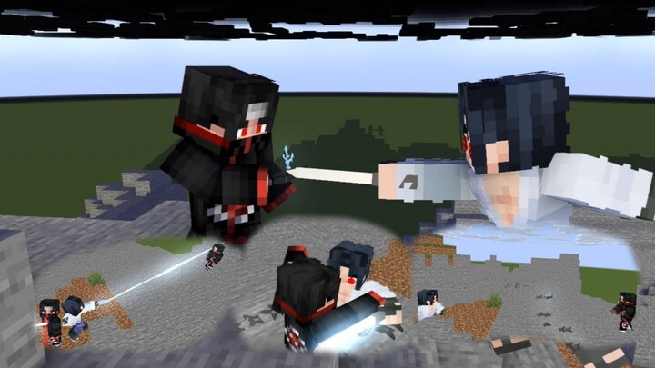 Monster school : Sasuke vs itachi ( Uchiha genjutsu fight) - Minecraft Animation