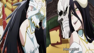 Albedo sits on Ainz lap | Overlord season 4 episode 1