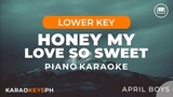 Honey My Love So Sweet - April Boys (Lower Key - Piano Karaoke)