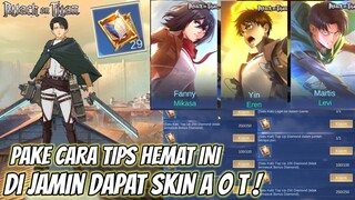 DI JAMIN DAPAT SKIN AOT ! CARA HEMAT DAPAT SKIN AOT PAKAI TIKET DAN DISKON - MLBB X ATTACK ON TITAN