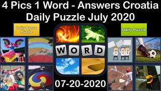 4 Pics 1 Word - Croatia - 20 July 2020 - Daily Puzzle + Daily Bonus Puzzle - Answer - Walkthrough