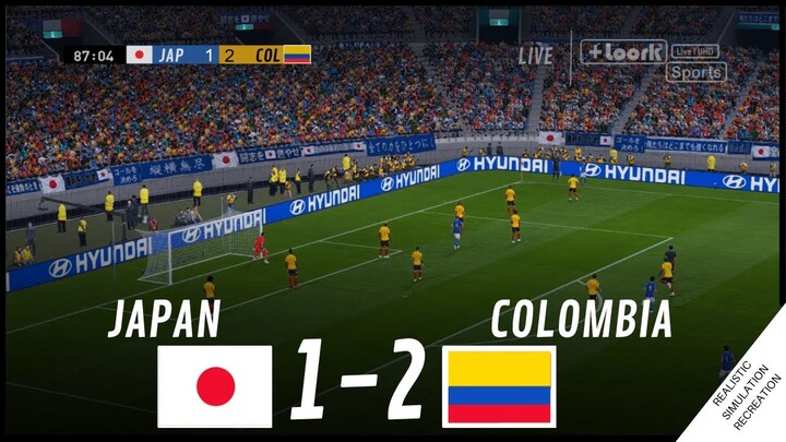 JAPAN vs. COLOMBIA [1-2] • HIGHLIGHTS | VideoGame Simulation & Recreation