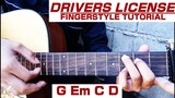 Drivers License | Olivia Rodrigo ( Guitar Fingerstyle Turorial ) | Step by Step | Easy Chords