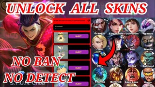 HOW TO UNLOCK ALL SKINS IN MOBILE LEGENDS, NEW UPDATE MOD SKIN INJECTOR NO PASSWORD √