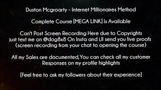 Duston Mcgroarty Course Internet Millionaires Method download