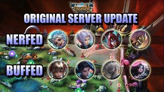 ORIGINAL SERVER UPDATE - PATCH NOTES 1.4.36 MOBILE LEGENDS