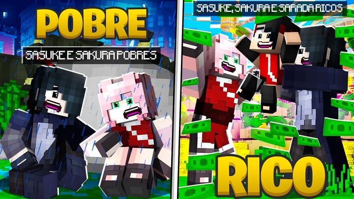 RICO VS POBRE DO SASUKE E DA SAKURA no Minecraft