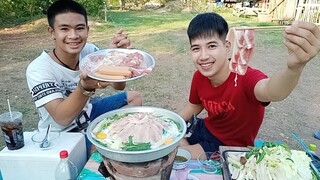 กินหมูกระทะ!! หมูสามชั้นหอมๆ ย่างร้อนๆฟินๆ...
