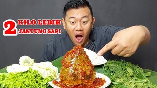 MUKBANG 2 KILO JANTUNG SAPI SAMBEL MERCON PEDAS  +  LALAPAN MENTAH