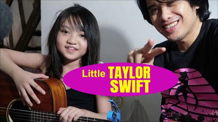 You Belong With Me cover - Little 'Taylor Swift' Pareng Daughter playing acoustic guitar