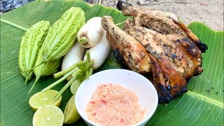 Gà Nướng Đất Sét Ăn Kèm Khổ Qua & Củ Cải Trắng Chấm Muối Ớt Chanh Cay Vừa Vừa