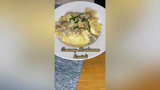 Here's a quick and easy Creamy Mushroom Ravioli reddytocook reddytocookveg recipe vegatarian 21dayc