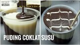 RESEP MUDAH PUDING COKLAT SUSU with FLA COKLAT + Cara Hias Topping