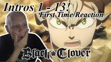 Black Clover Intros 1-13 First Time Reaction! What kind of ANIME IS THIS?!