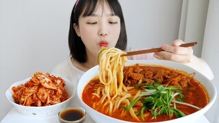 얼큰하게🔥등촌칼국수 먹방 ft. 겉절이 김치 REALSOUND MUKBANG | Korean food,kalguksu :D