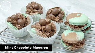 มาการองช็อกโกแลตมิ้นต์ Mint Chocolate Macaron | AnnMade