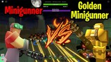 [20] Minigunner vs [10] Golden Minigunner HOW GOOD GOLDEN SKIN IS? | Tower Defense Simulator  ROBLOX