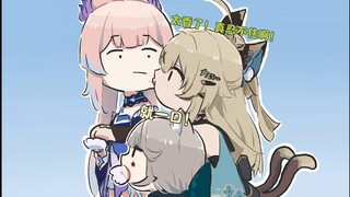 原神二创   五郎快来救救我，两只丧喵又从隔壁回来了…可怜的心海！